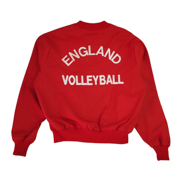 England Volleyball Red Y2k Sportswear Bomber Jacket Uk Womens Size XXL