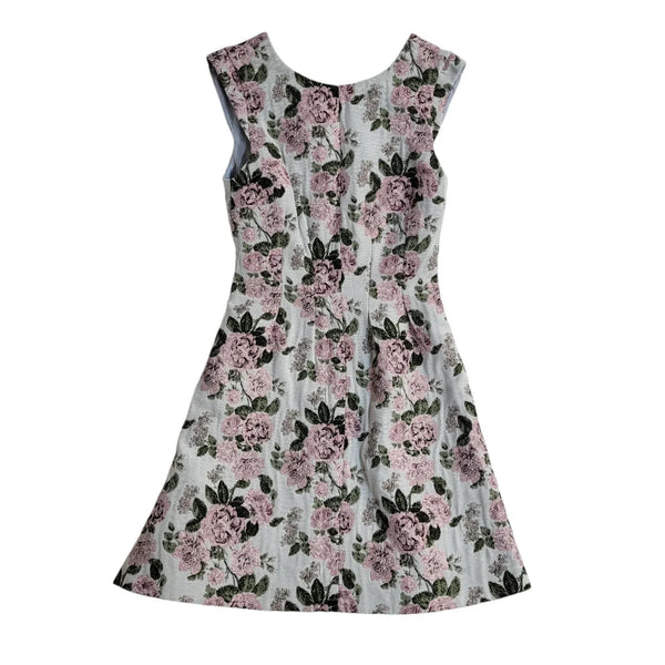 Oasis White Purple Floral Sleeveless Fit & Flare Dress Women's Size 6 Bnwt EE697