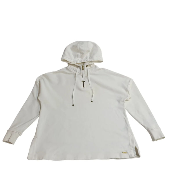 Barbour Sweatshirt Hoodie Heritage White Y2K Oversized UK Women's Size M 10