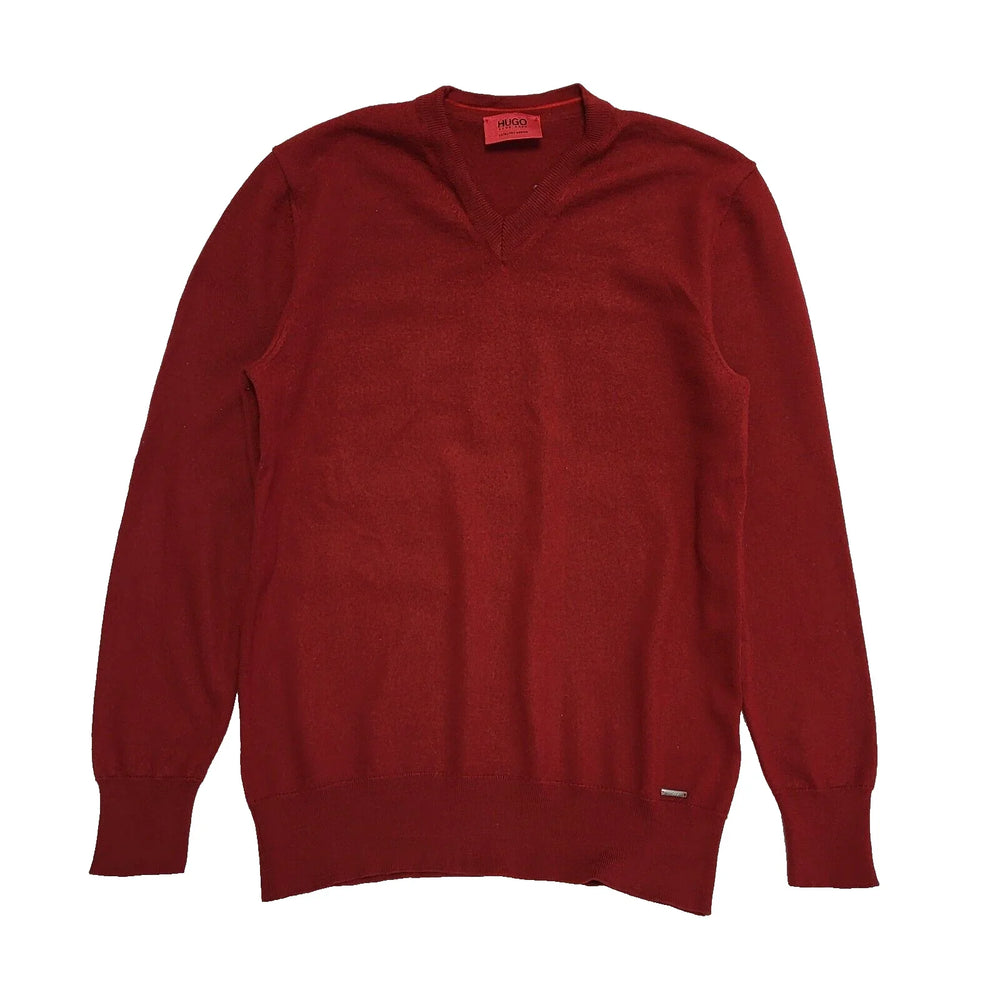 Hugo Boss V-Neck Jumper Red UK Men's L EU 54 L120