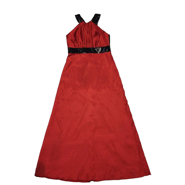 Ariella London Red Black Sequin Maxi Evening Dress Women's UK 16 BNWT H846