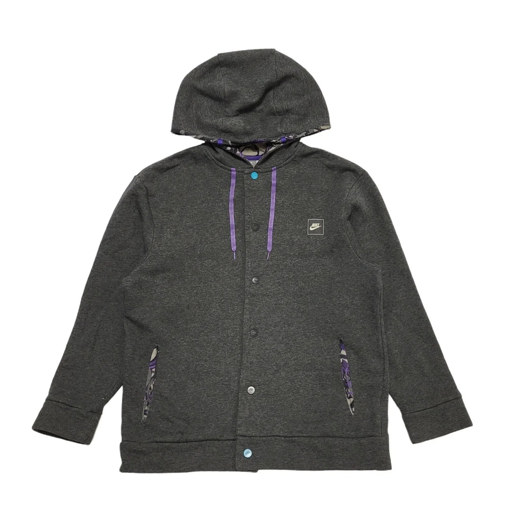 Nike Grey Snap Fasten Sweatshirt Hoodie Boy's uk Age13-15 Years BB242