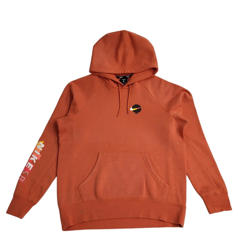 Nike SB Orange Y2K Drawstring Sweatshirt Hoodie UK Men's Size S