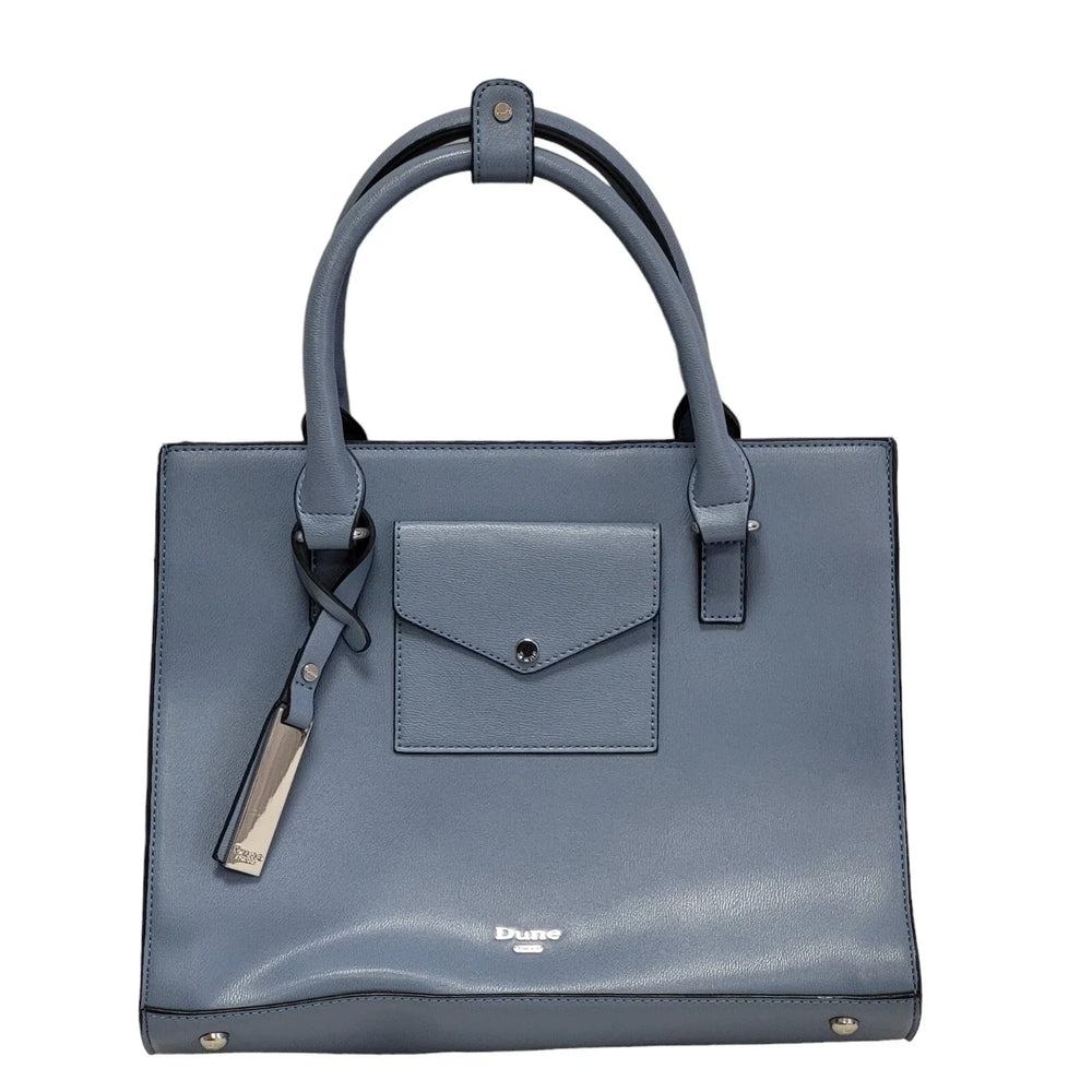 Dune Blue Zip Leather Medium Hand Bag Uk Women's Size 9" x 12.5"