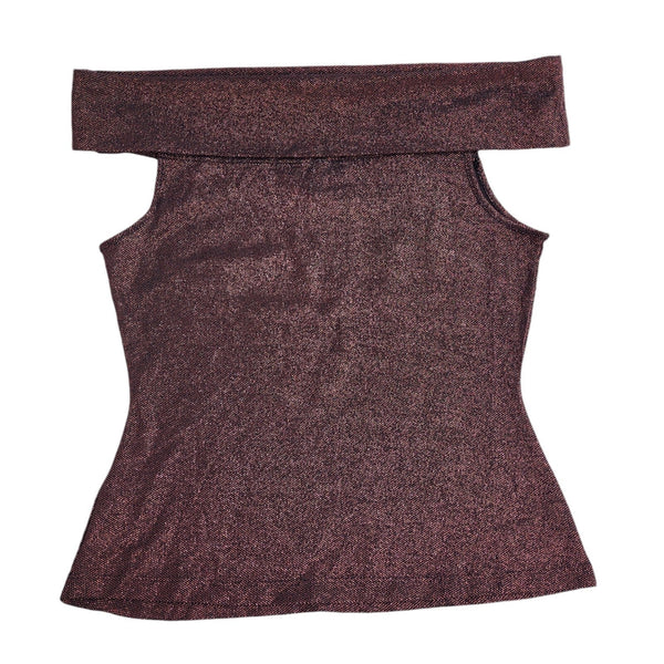 Coast Pink/Black Sparkly Off Shoulder Peplum Top Women's UK 14 EE424