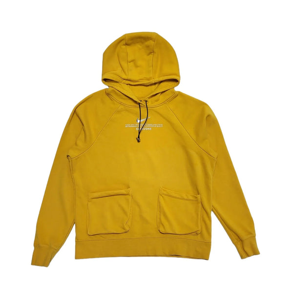 Nike Swoosh Yellow Pullover Sweatshirt Hoodie Uk Women's Size Small DD454