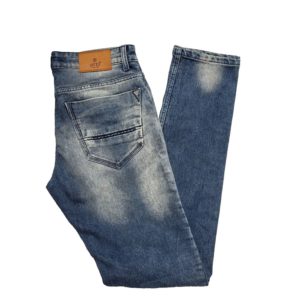 Otto Faded Blue Skinny Leg Zip Fly Denim Jeans Men's M W32 L34 K690