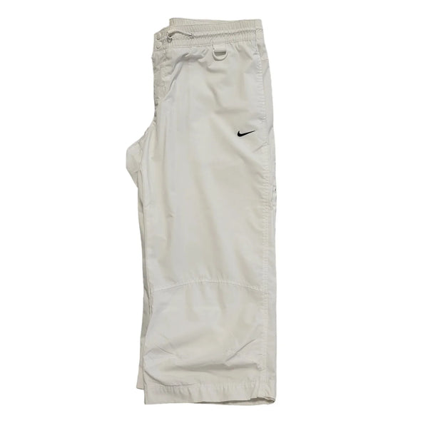 Nike Vintage 90's White Zipped Sport Shorts With Pockets Uk Men's Size M W32 L20