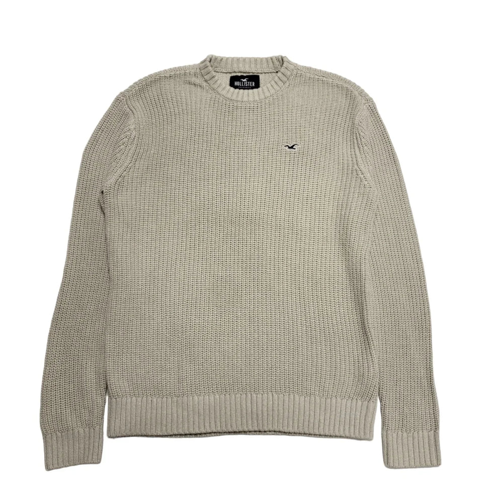 Hollister Beige Polyester Crew Neck Jumper Uk Men's Large BB812