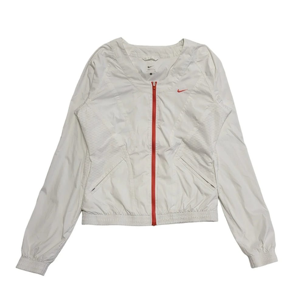 Nike White Zipped Tracksuit Top Jacket Women's UK Small BB204