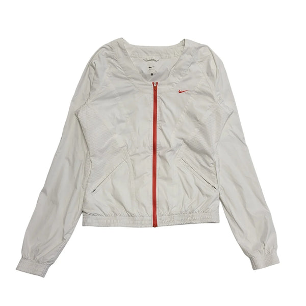 Nike White Zipped Tracksuit Top Jacket Women's UK Small BB204