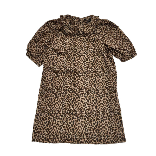 Lipsy Leopard Print Brown Collared Shift Dress UK Women's XL 16 BNWT K32