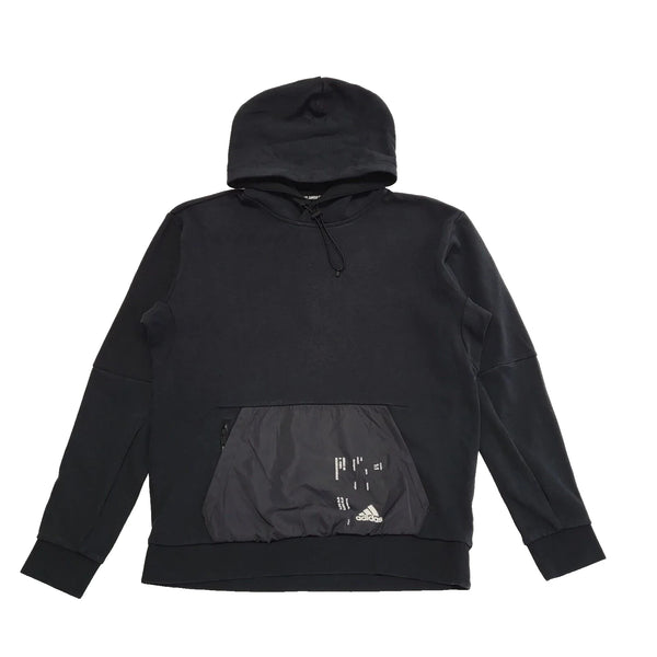 Adidas Black L/Sleeve Drawstring Sweatshirt Hoodie UK Men's Medium K245