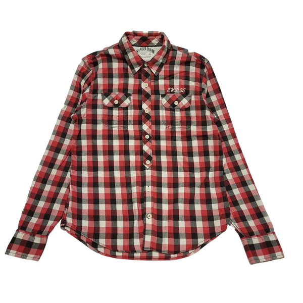 Tommy Hilfiger Red,White & Black Check Long Sleeve Shirt Men's UK M CC289