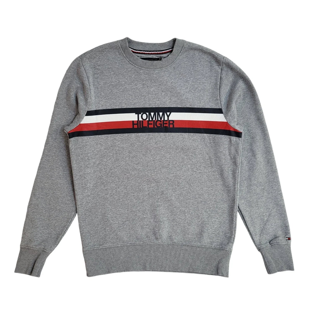 Tommy Hilfiger Grey Crew Neck Sports Casual Sweatshirt UK Men's M EE646