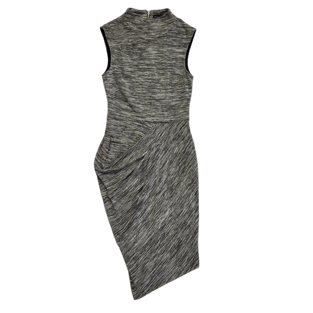 Karen Millen Grey Sleeveless Bodycon Dress Uk Women's Size 8 DD857