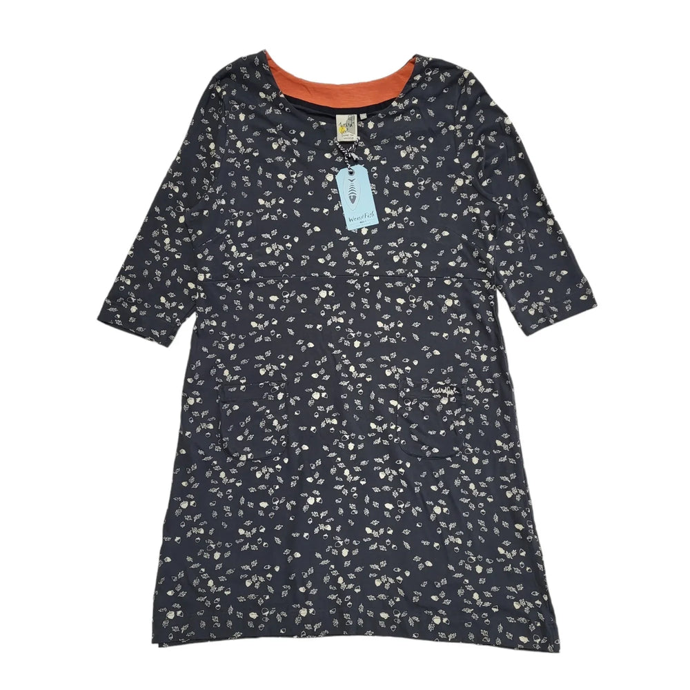 Weird Fish Grey Autumn Print Relaxed Fit Summer Smock Dress BNWT UK XL 18 L17