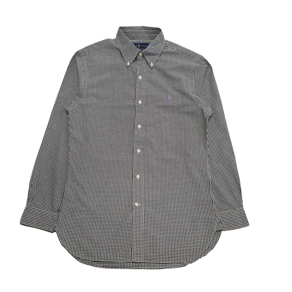 Ralph Lauren White Black Check Long Sleeve Shirt UK Men's M K843