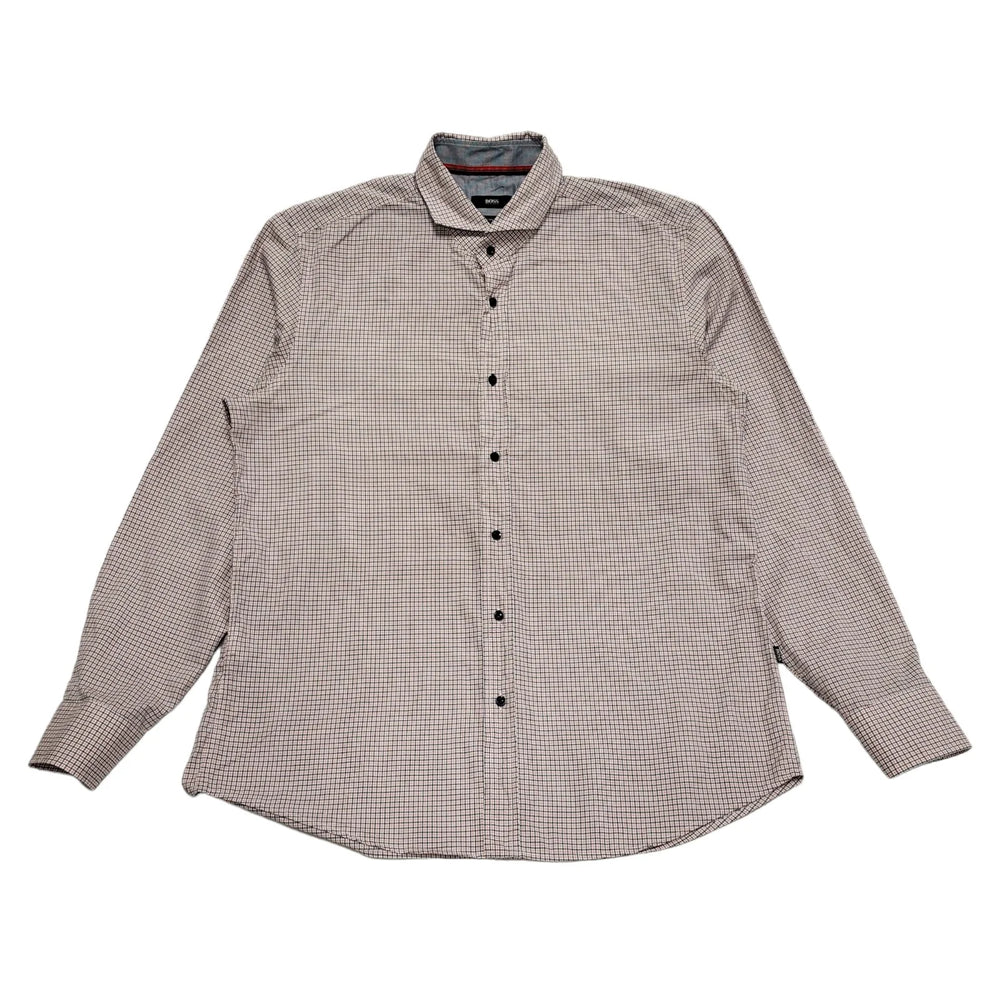Hugo Boss Blue & Red Checked Regular Fit Long Sleeve Shirt Men's UK XL CC293