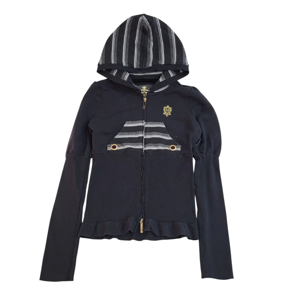 Red Marcecko Sweatshirt Hoodie Black Striped UK Women's Size M Bnwt