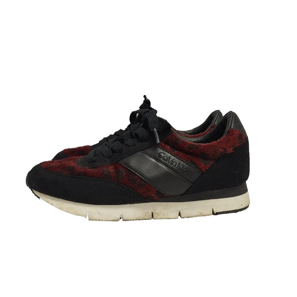 Calvin Klein Black Red Lace-up Sports Casual Trainers Uk Women's Size 4