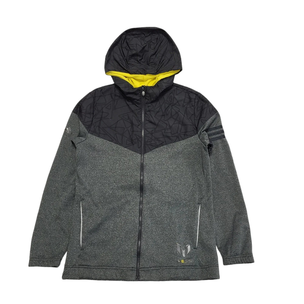 Adidas Grey Zipped Sports Hoodie Uk Boy's Age 15-16 Years D210