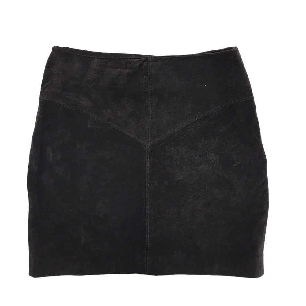Hippie Shake 80's Vintage Black Suede Skirt Women's Size L W30