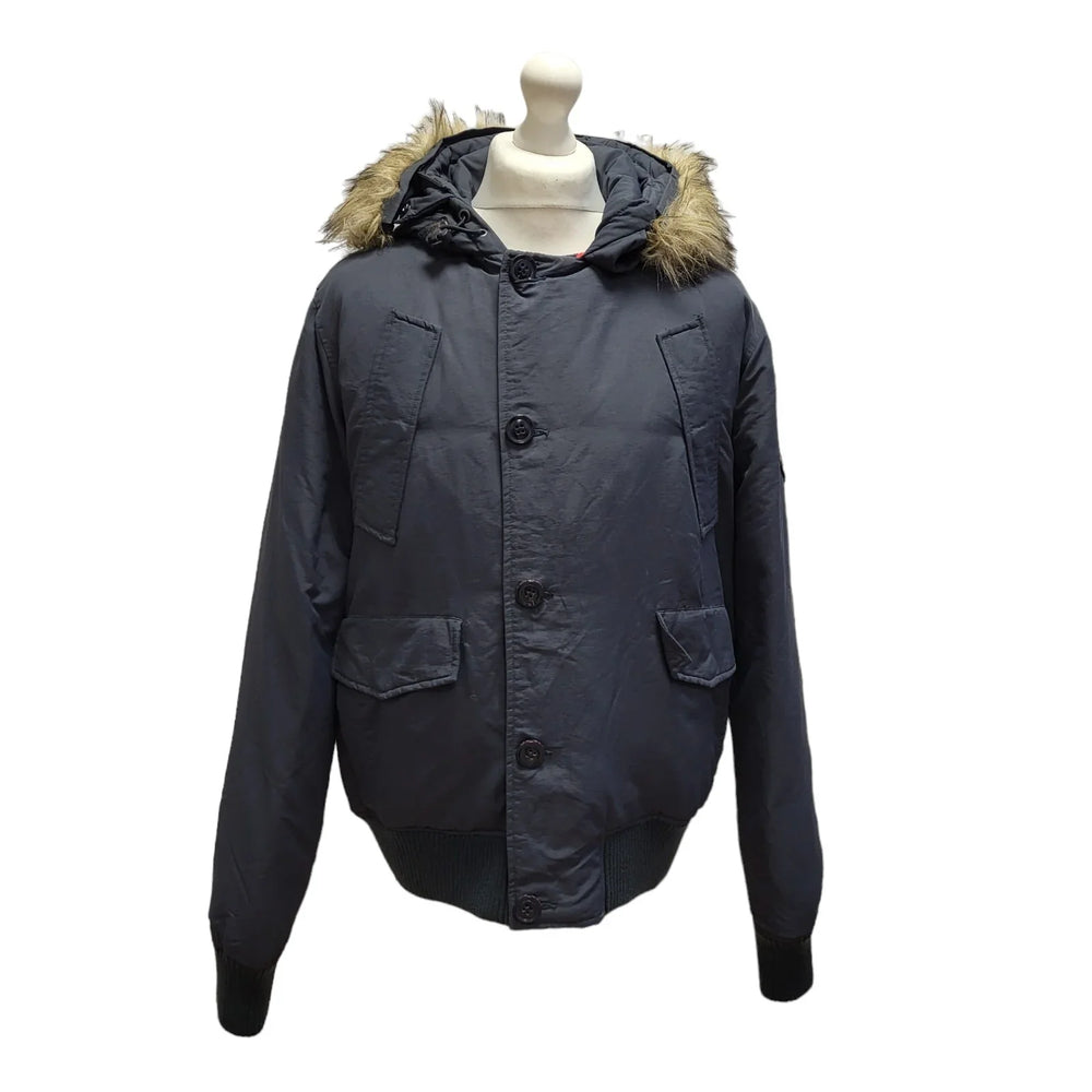 Superdry Rescue Navy Blue Zipped Hooded Jacket Uk Men's Size XL CC898