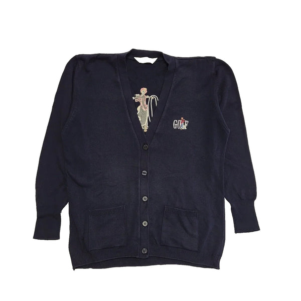 M&S Navy Blue Vintage Button Up Golf Cardigan Men's UK L EU 54 K307