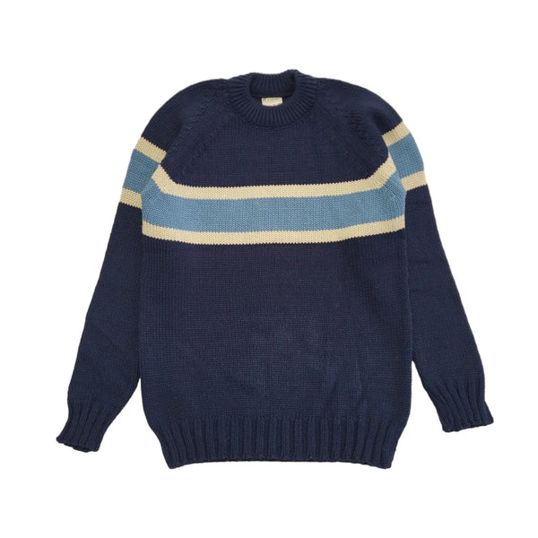 A-Ploy Blue Striped Round Neck Jumper Mens UK XL DD493
