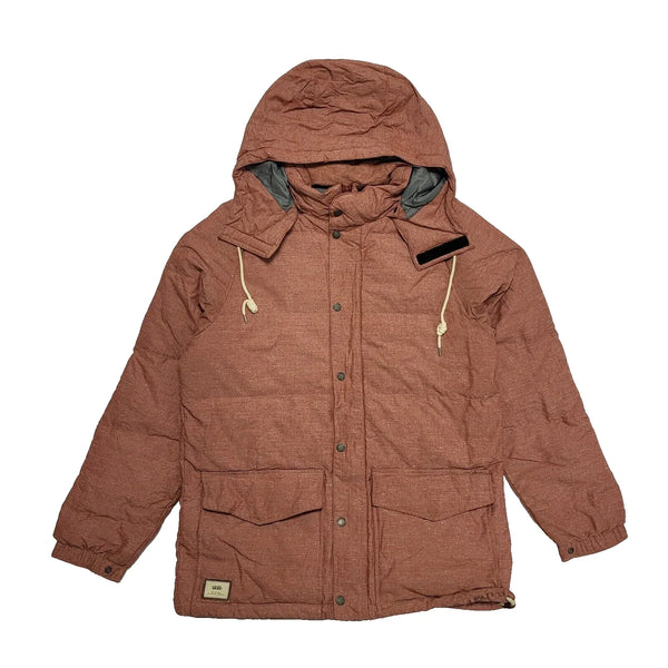 Vans Off The Wall Orange Puffer Hooded Snap Sports Jacket Uk Men's L K875