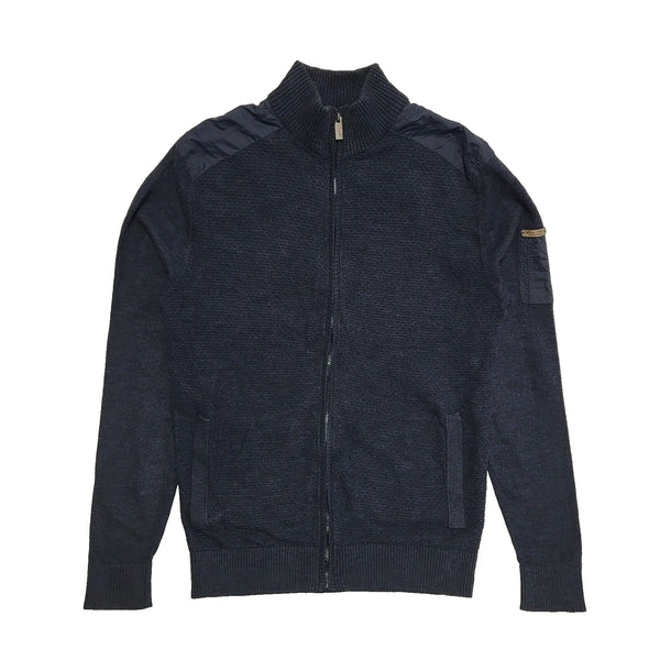 Canda Navy Blue Zipped Cotton Cardigan Uk Men's Size Small L615