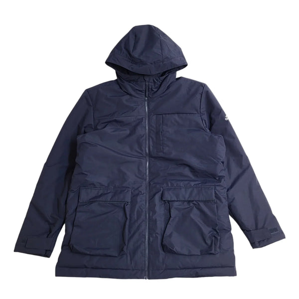 Adidas Navy Blue Zipped Hooded Sports Jacket Uk Men's Size XL EE825