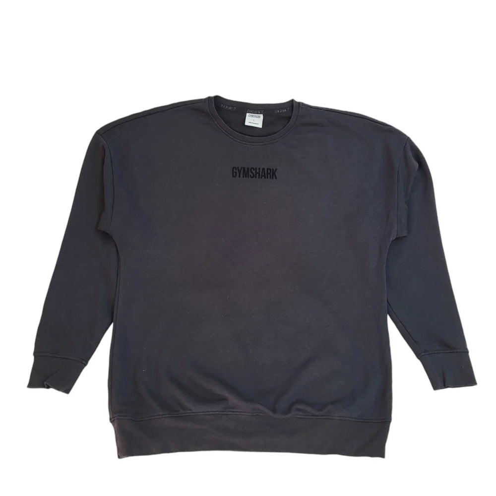 Gym Shark Black Crew Neck Casual Sweatshirt UK Men's Size L EE578