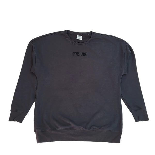 Gym Shark Black Crew Neck Casual Sweatshirt UK Men's Size L EE578