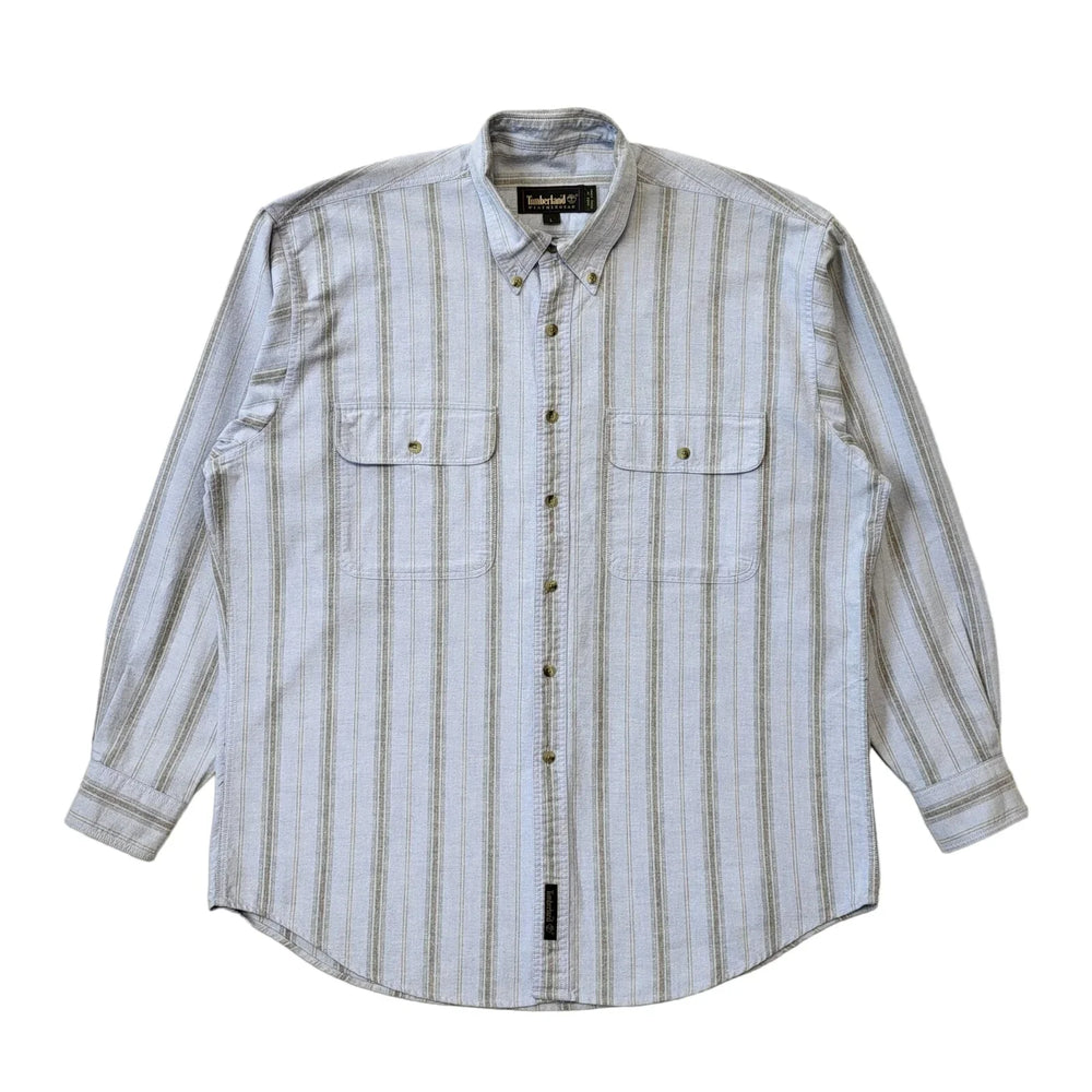 Timberland Y2K Blue Striped Shirt Men's Size Large Eu 54