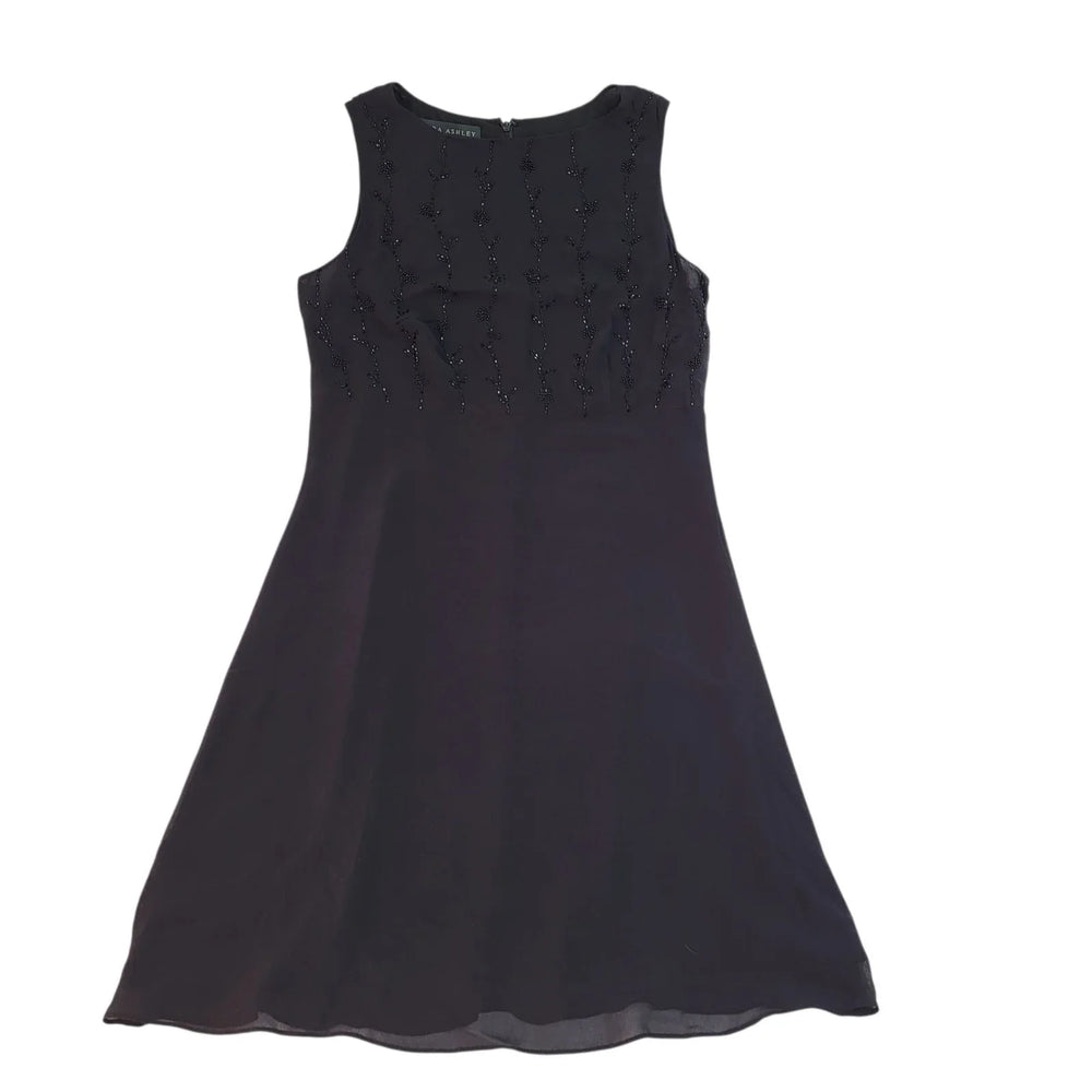 Laura Ashley Dress Evening Silk Fit & Flare Beaded  Bnwt Women's Size XL 16 L913