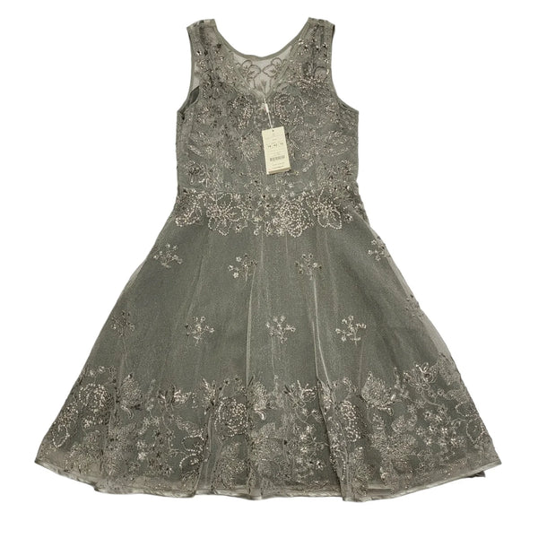 Women's Monsoon Silver Beaded Fit & Flare Dress BNWR UK 14 K934