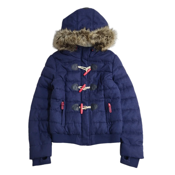 Superdry Sports Wear Navy Blue Hooded Jacket Uk Women's Size 10 EE883