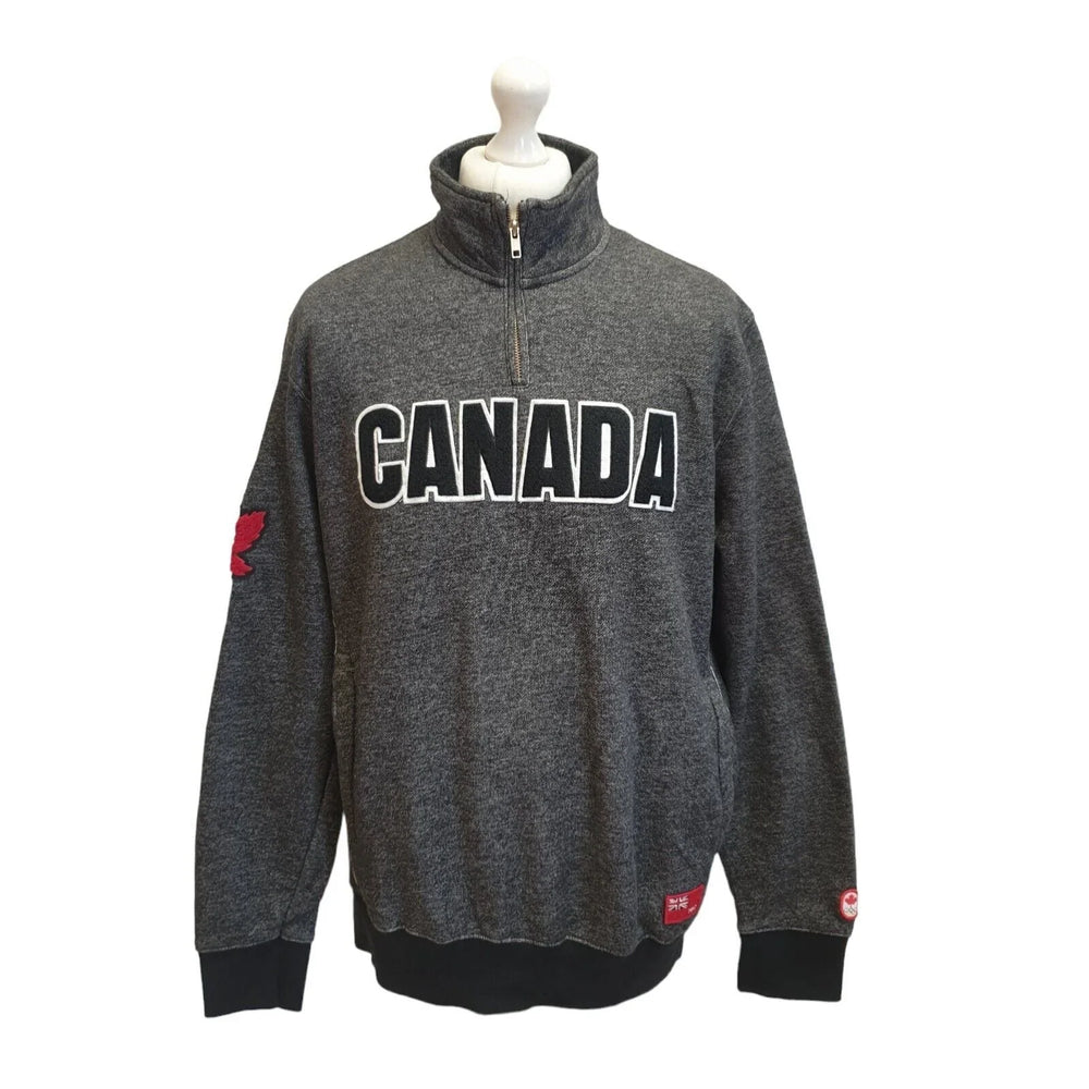 Canada Grey 1/4 Zip Fleece Hiking Walking Jacket Uk Men's M Eu 50 G86