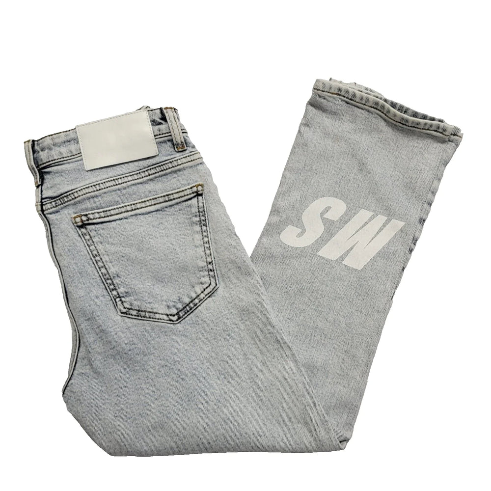 MSGM Vintage Y2k Light Blue 3/4 Length Jeans Womens UK Size 10 W28 L24