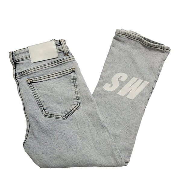 MSGM Vintage Y2k Light Blue 3/4 Length Jeans Womens UK Size 10 W28 L24