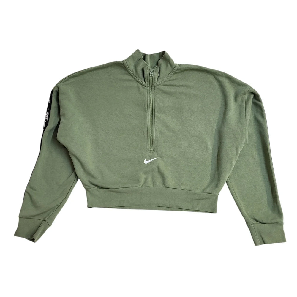 Nike Green 1/4 Zip Cropped Sports Sweatshirt Women's UK Size M EE613