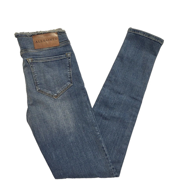 Allsaints Mid Blue Skinny Denim Jeans UK Women's 8 W27 L30 L450