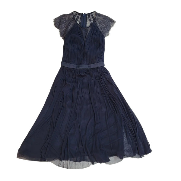 Catherine Deane Dress Wedding Party Cocktail Silk Lace Women's Size 8 Bnwt L924