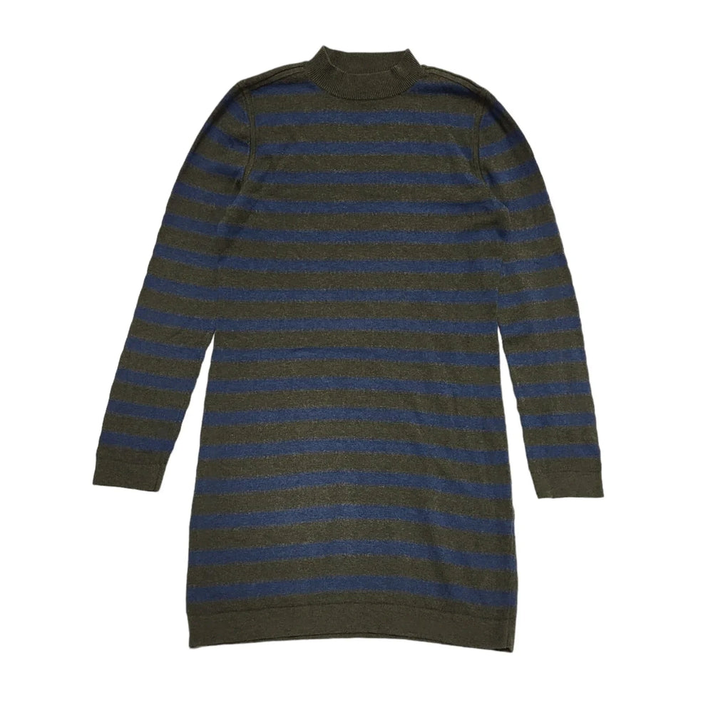 Levi Jumper Dress Blue & Grey Striped Womens UK Size M BB544