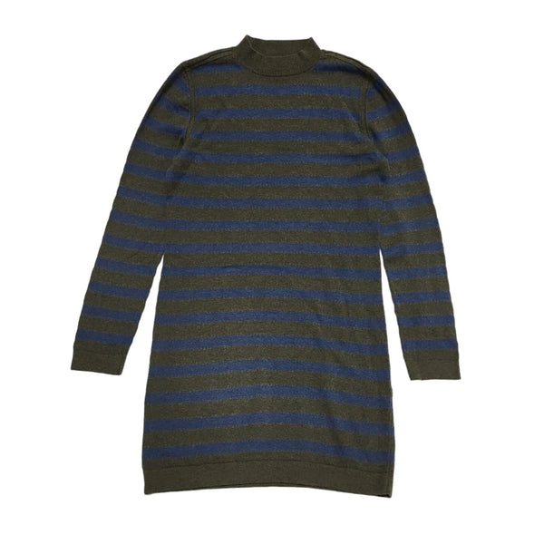 Levi Jumper Dress Blue & Grey Striped Womens UK Size M BB544