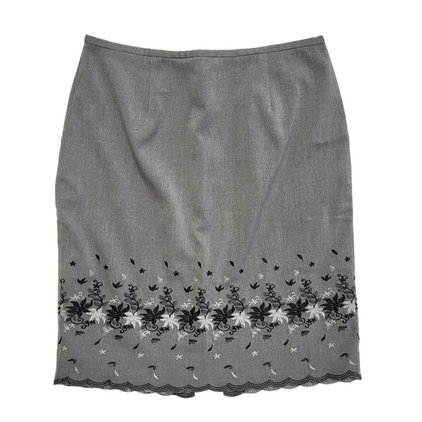 Etam Grey Vintage 90's Short Skirt Uk Women's Size 14 W32