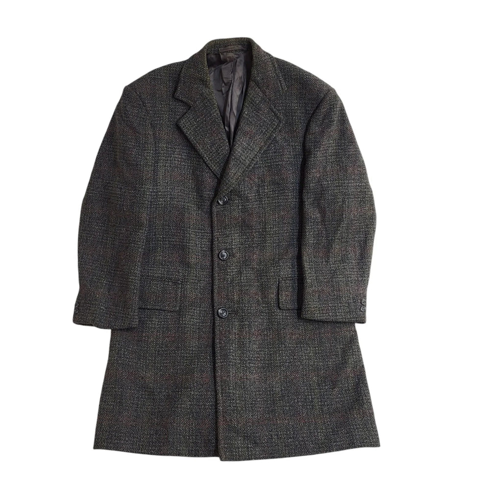 Withers Littlewood Grey 70s Button Vintage Overcoat Uk Men's Size Large
