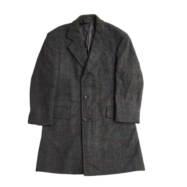 Withers Littlewood Grey 70s Button Vintage Overcoat Uk Men's Size Large